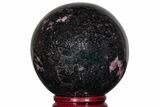 Polished Rhodonite with Manganese Oxide Sphere #218886-1